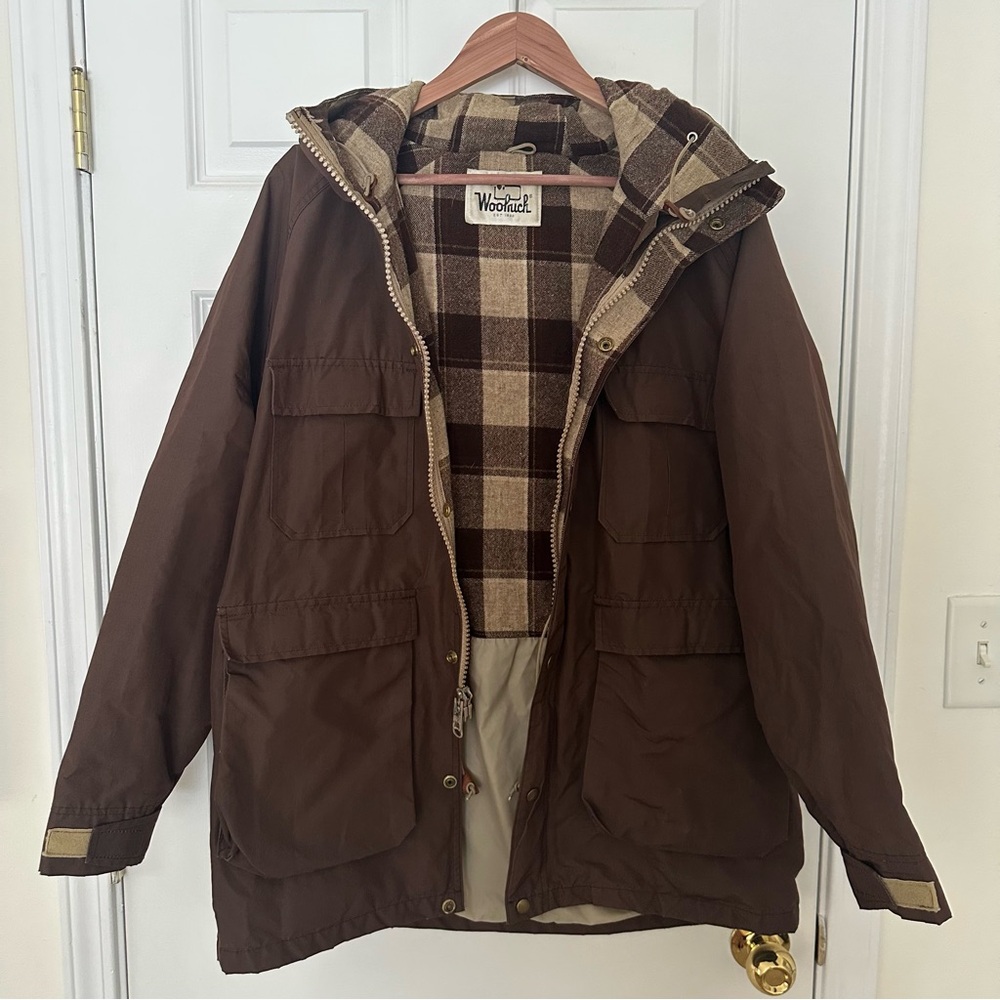 Vintage WOOLRICH Mountain Parka Flannel Wool Lined Parka Coat Hood